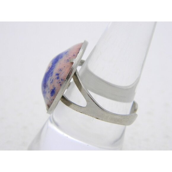 VTG MAS "art" Artesania Al Fuego Spain Pink Purple Enamel Ring Size 7 - Picture 2 of 4